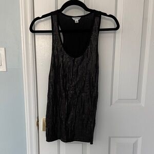 Calvin Klein Black Sequin Scoop Tank